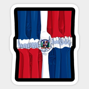 Dominican Republic Hands Dominicano Pride DR Flag Sticker